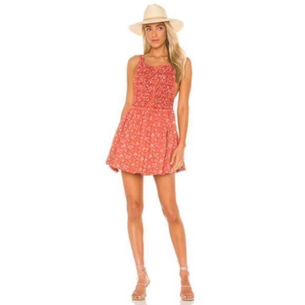 FREE PEOPLE NWT Poppy Combo Petunia Apron Style Mini Dress SMALL
